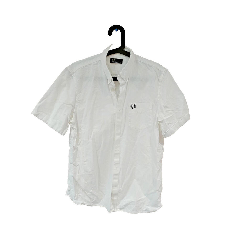 Fred Perry Shirt Men L White Regular Casual Classic Fit M7